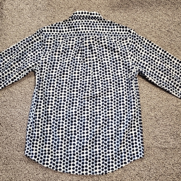 ⭐️US POLO ASSN. BOYS LG/14-16 BLUE POLKA DOT LONG SLEEVE BUTTON UP SHIRT - Picture 11 of 13